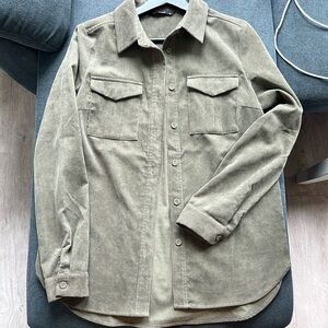 Military green Curdoroy Button Down Shirt